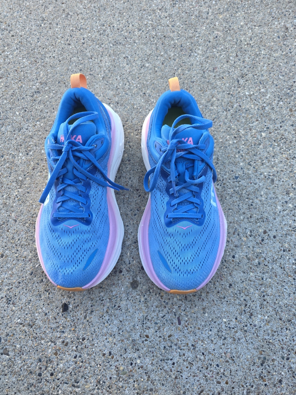 HOKA Clifton Blue & Pink Running Shoes Women 8.5D - Picture 2 of 12